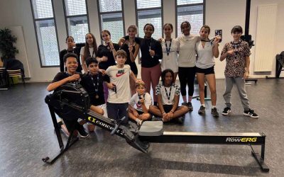 La section sportive Aviron du collège arrive 2ème et 3ème au championnat départemental d&rsquo;Aviron indoor
